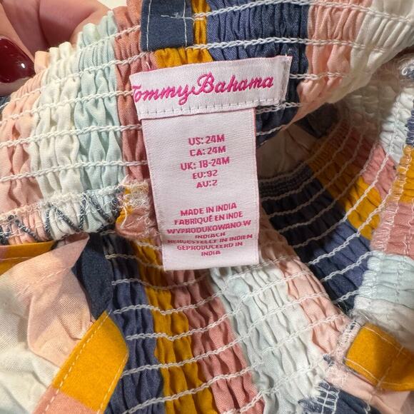 Tommy Bahama Toddler Girl 24M Striped Dress 100% Cotton - Picture 4 of 5